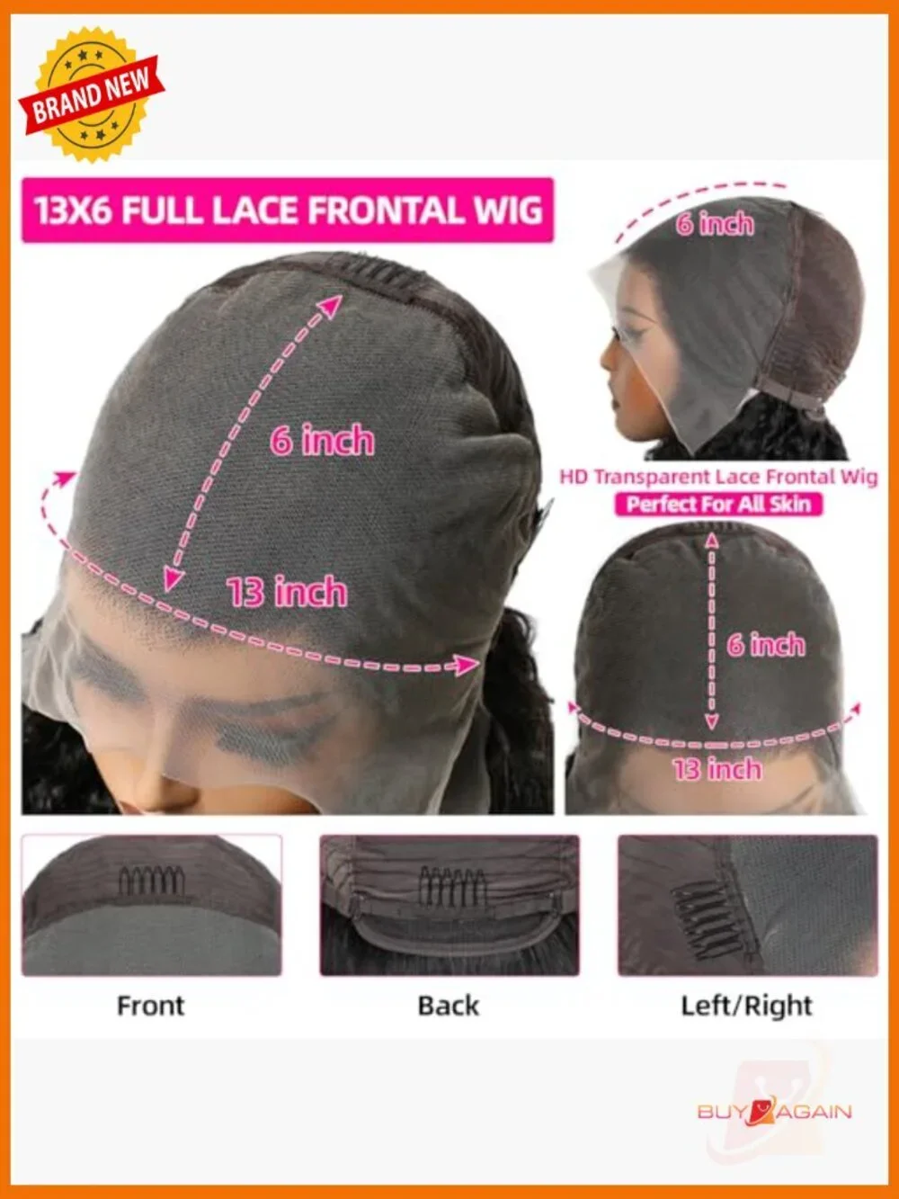 13x6 Full Lace Frontal Wig Burmese Curly Human Hair 32 Inch